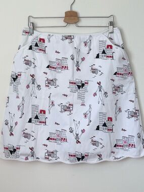 Vintage Laura Petites Playful Printed Midi Skirt